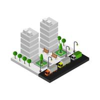 Isometric City Illustrated On White Background vector