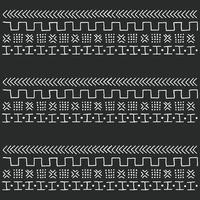 Black and white tribal ethnic pattern with geometric elements vector