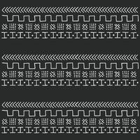 Black and white tribal ethnic pattern with geometric elements vector