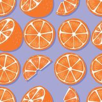 Fruit seamless pattern oranges with shadow vector