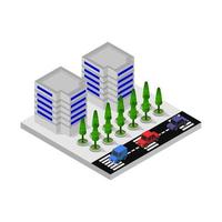 Isometric City Illustrated On White Background vector