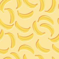 Fruit seamless pattern bananas with double shadow vector