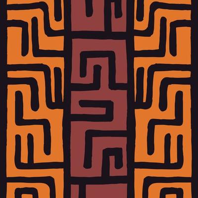 Tribal ethnic colorful bohemian pattern with geometric elements, African mud cloth