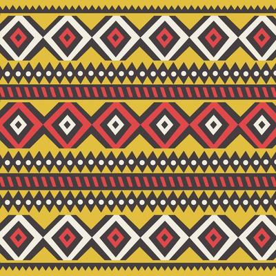 Tribal ethnic colorful bohemian pattern with geometric elements, African mud cloth