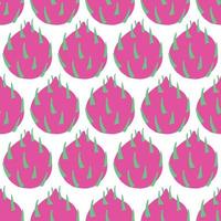 Fruit seamless pattern dragon fruit vector