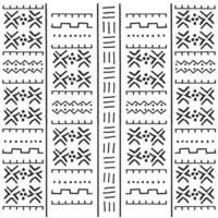 Black and white tribal ethnic pattern with geometric elements vector