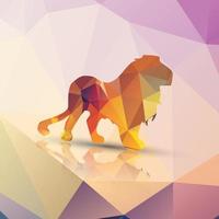 Geometric polygonal lion pattern design vector