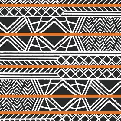 Tribal ethnic colorful bohemian pattern with geometric elements, African mud cloth