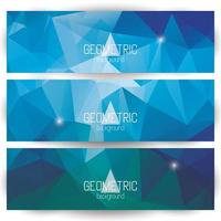 Abstract geometric colorful pattern banner set vector