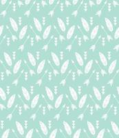 Bohemian feathers and arrows seamless pattern vector