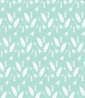 Bohemian feathers and arrows seamless pattern vector