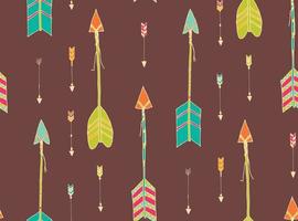 Bohemian hand drawn arrows seamless pattern vector