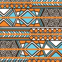 Tribal ethnic colorful bohemian pattern with geometric elements, African mud cloth vector