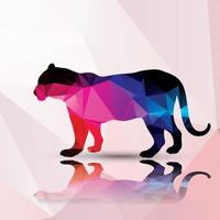 Geometric polygonal leopard vector