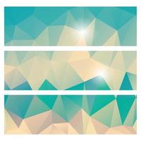 Abstract geometric colorful pattern banner set vector