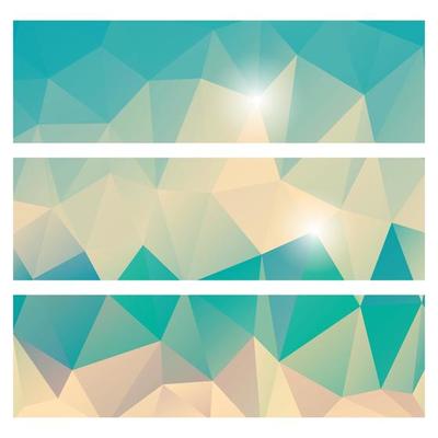 Abstract geometric colorful pattern banner set