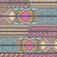 Tribal ethnic colorful bohemian pattern with geometric elements, African mud cloth vector