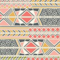 Tribal ethnic colorful bohemian pattern with geometric elements, African mud cloth vector