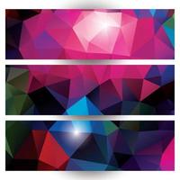 Abstract geometric colorful pattern banner set vector