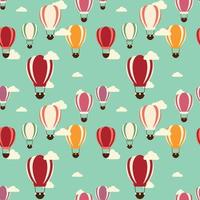 Background with hot air balloons seamless pattern vector