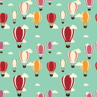 Background with hot air balloons seamless pattern vector