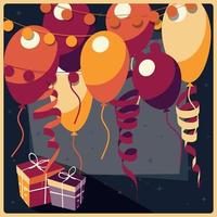 Birthday background with presents and balloons vector