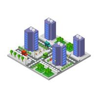 Isometric City Illustrated On White Background vector