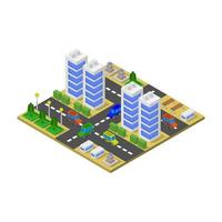 Isometric City Illustrated On White Background vector