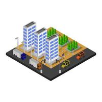 Isometric City Illustrated On White Background vector