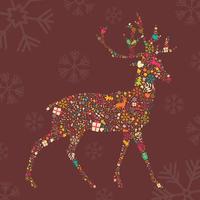 Ornamental Christmas reindeer with snowflakes