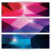 Abstract geometric colorful pattern banner set vector