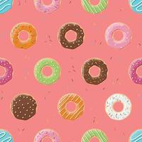 Seamless pattern with colorful tasty glossy donuts vector