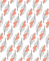 Seamless pattern design with bohemian hand drawn feathers vector