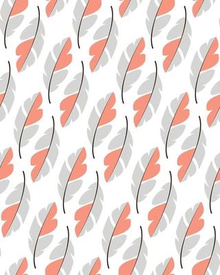 Seamless pattern design with bohemian hand drawn feathers