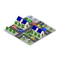 Isometric City Illustrated On White Background vector