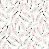 Seamless pattern design with bohemian hand drawn feathers vector