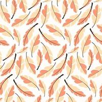 Seamless pattern design with bohemian hand drawn feathers vector