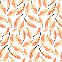 Seamless pattern design with bohemian hand drawn feathers vector