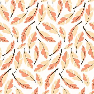 Seamless pattern design with bohemian hand drawn feathers