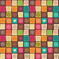 Seamless patterns with colorful squares and snowflakes vector