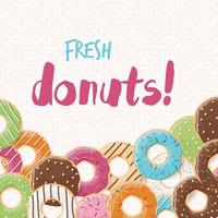 Poster design with colorful glossy tasty donuts vector