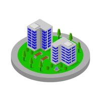 Isometric City Illustrated On White Background vector