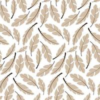 Seamless pattern design with bohemian hand drawn feathers vector