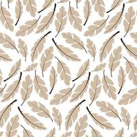 Seamless pattern design with bohemian hand drawn feathers vector