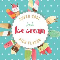 Poster design with colorful glossy ice cream vector