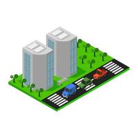 Isometric City Illustrated On White Background vector