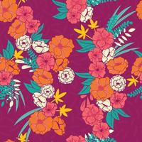 Floral jungle seamless pattern vector