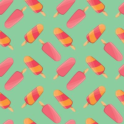 Ice cream seamless pattern, colorful summer background, delicious sweet treats,
