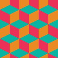 Geometric seamless pattern with colorful squares in retro design vector