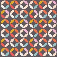 Geometric seamless pattern with colorful circles in retro design vector